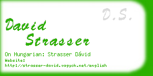 david strasser business card